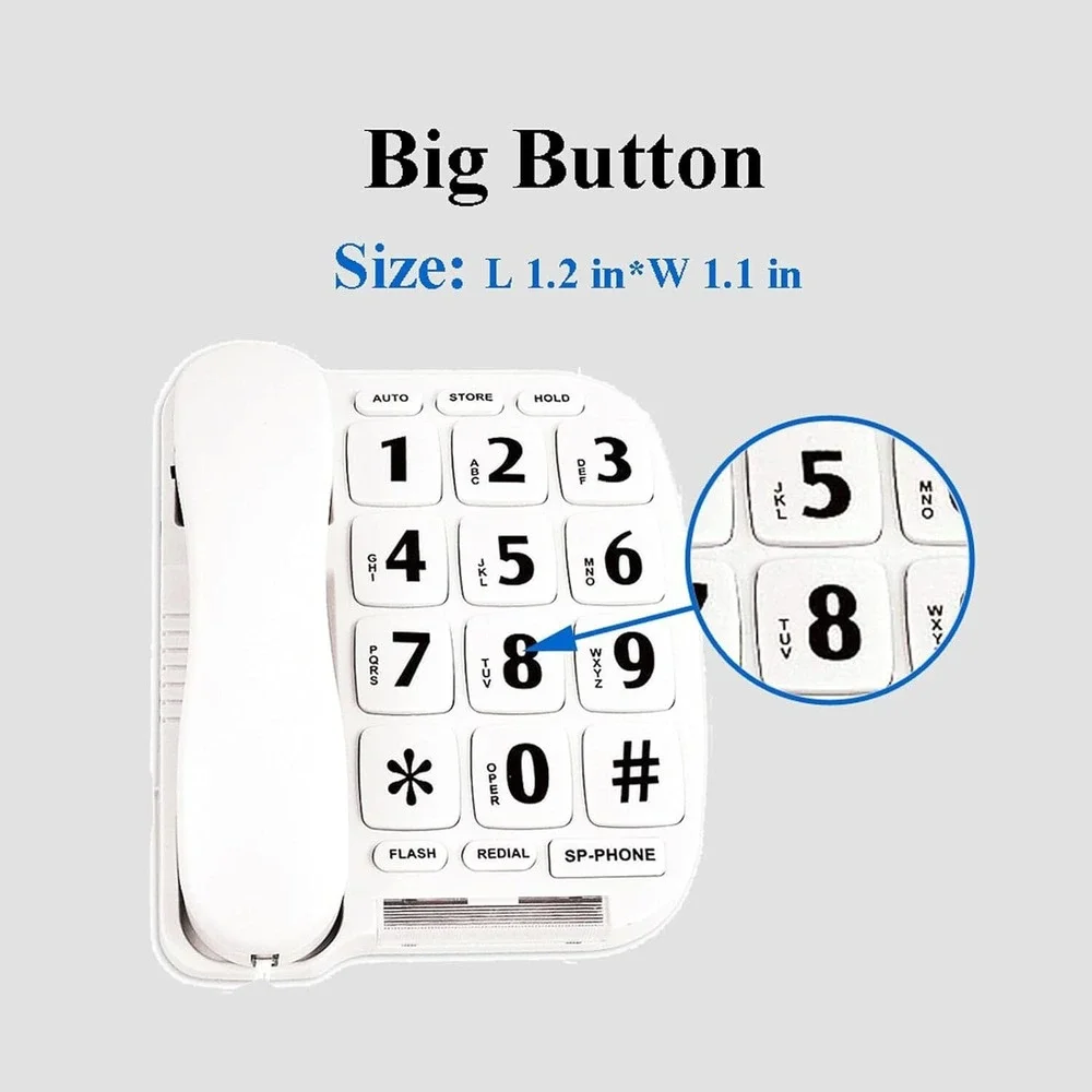 JeKaVis Senior Phone JF11W Big‎ Button Corded Amplified Speakerphone